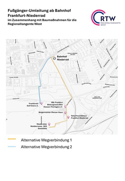 Karte Umleitungen Niederrad